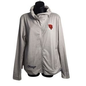 Fanatics Cream Chicago Bears Cowl Neck Full-Zip Women's Jacket Size Large NWOT